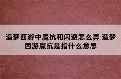 造梦西游中魔抗和闪避怎么弄 造梦西游魔抗是指什么意思